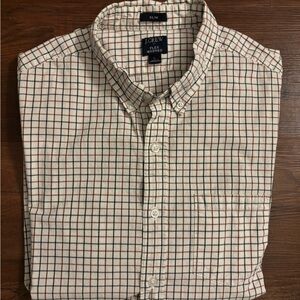 J. Crew Men's Casual Checkered Shirt - Red and White